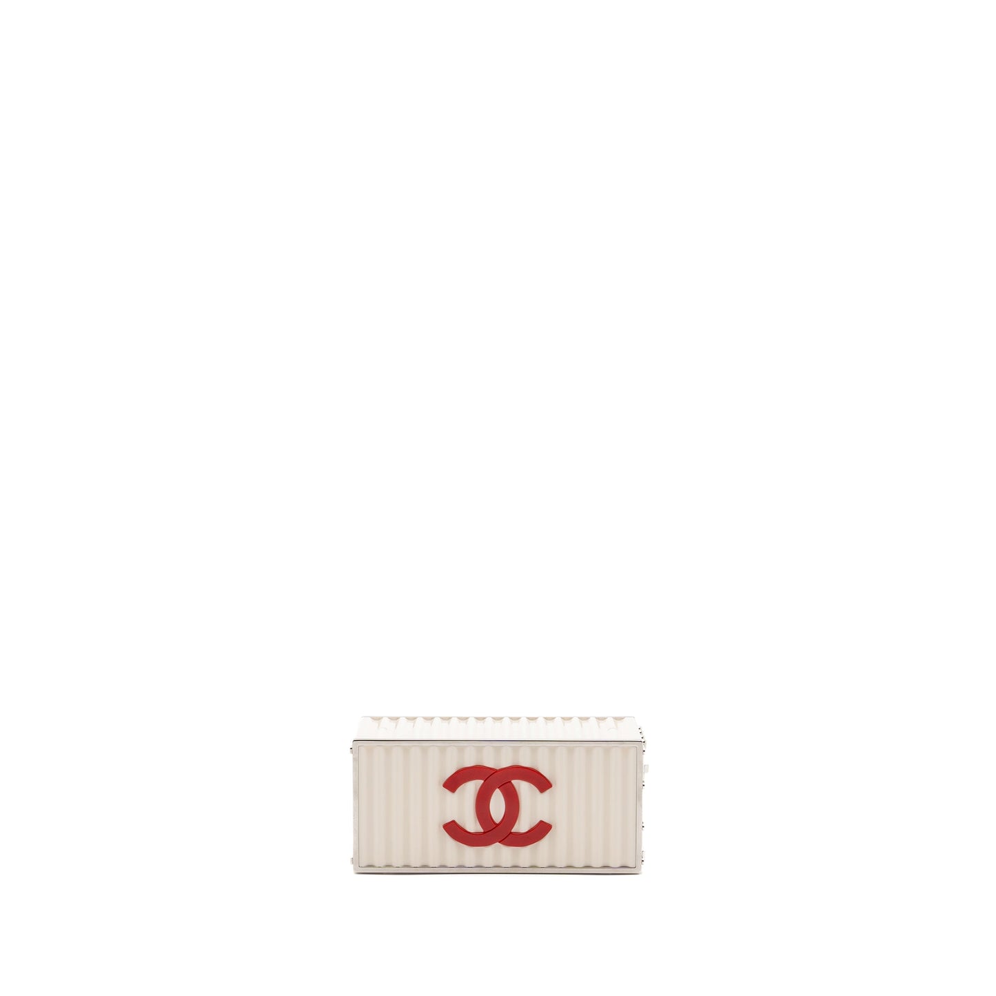Chanel Paris-Hamburg runway container clutch bag white / black / red