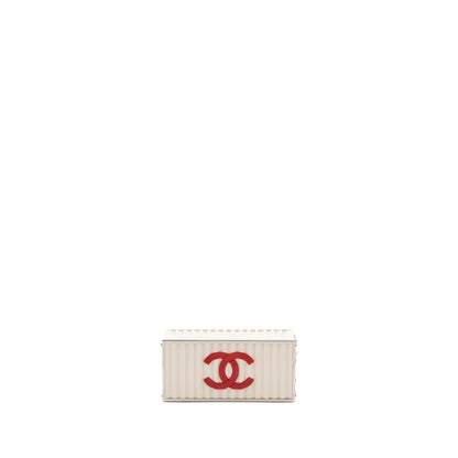 Chanel Paris-Hamburg runway container clutch bag white / black / red