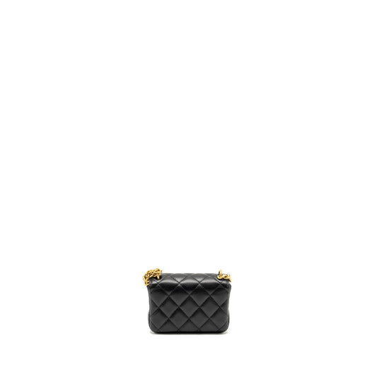 Chanel coco love mini flap wallet with chain caviar black  (Microchip)