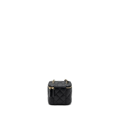 Chanel Pearl Crush Mini Vanity Case Lambskin Black L(microchip)