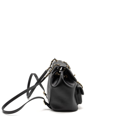 Chanel 23c Large Duma Backpack Calfskin Black L (microchip)