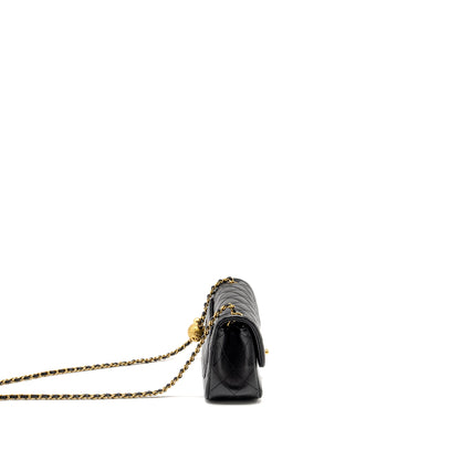 Chanel 24K Pearl Crush Mini Rectangular Flap Bag Shiny Lambskin Black  (Microchip)