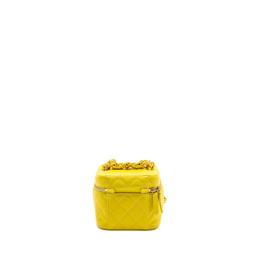 Chanel CC Vanity Case Bag Calfskin Yellow  (Microchip)