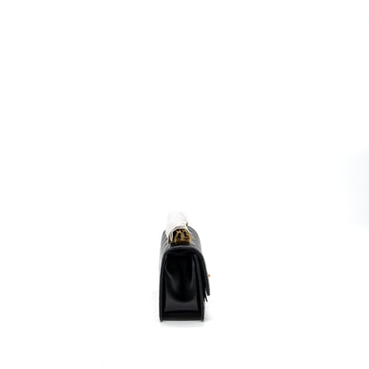 Chanel 24C gold crush mini flap bag calfskin black  (microchip)