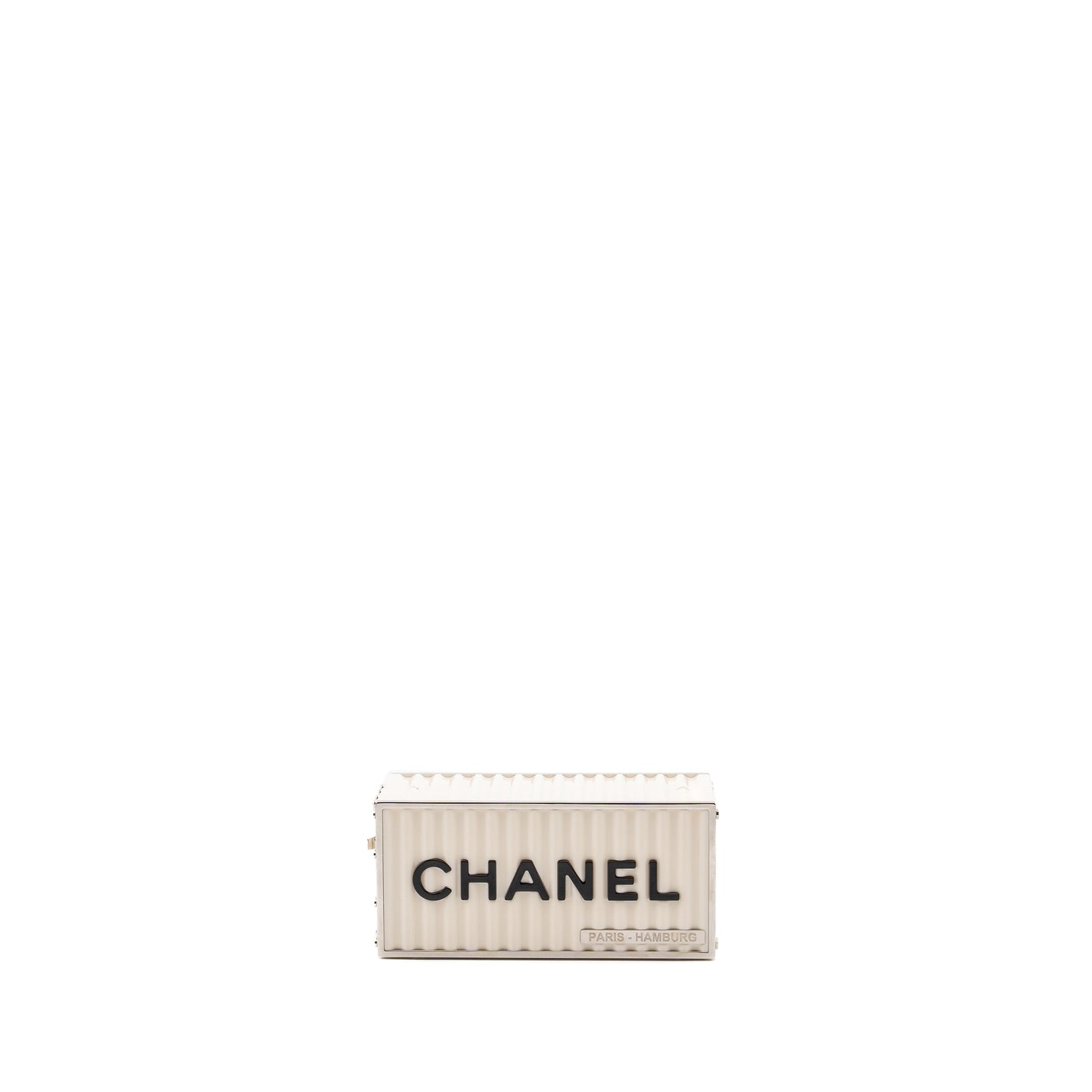 Chanel Paris-Hamburg runway container clutch bag white / black / red