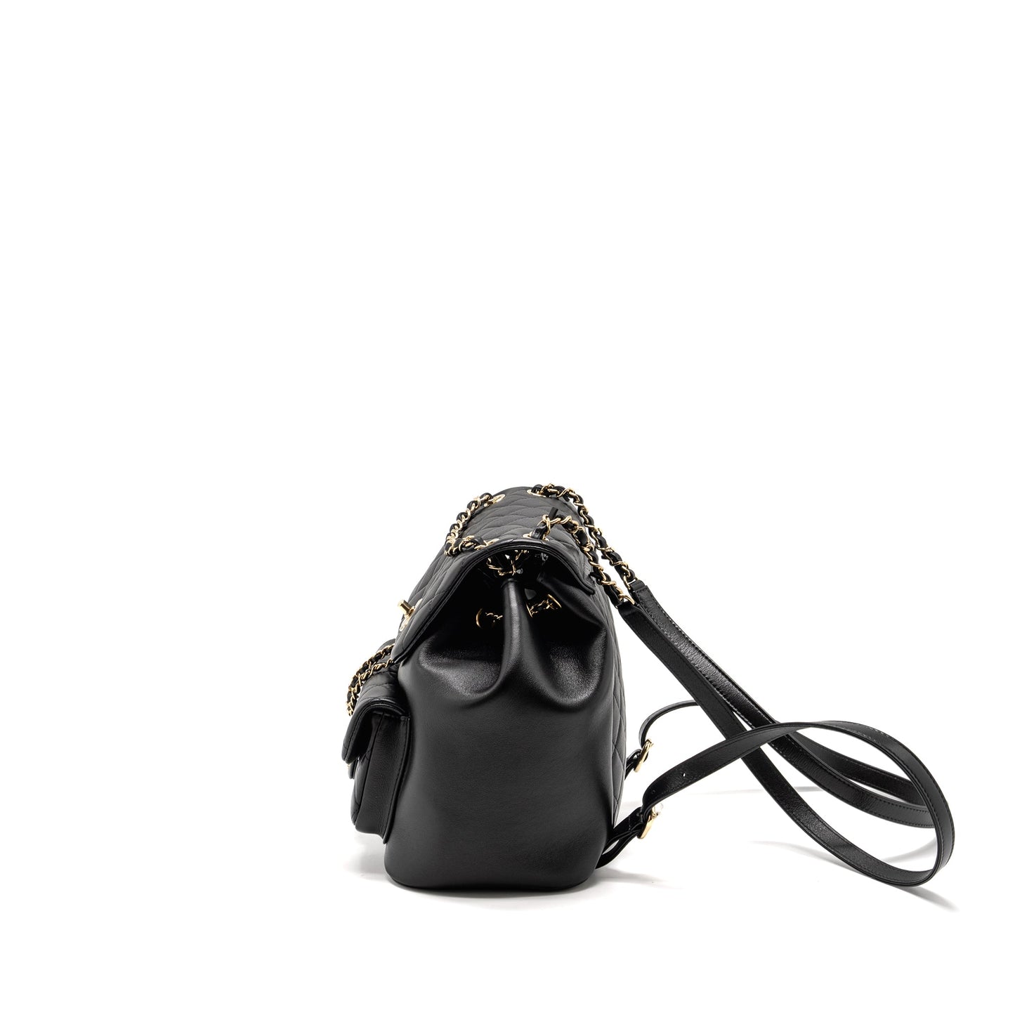Chanel 23c Large Duma Backpack Calfskin Black L (microchip)