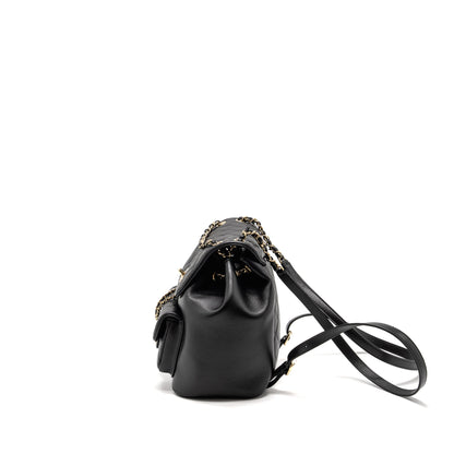 Chanel 23c Large Duma Backpack Calfskin Black L (microchip)