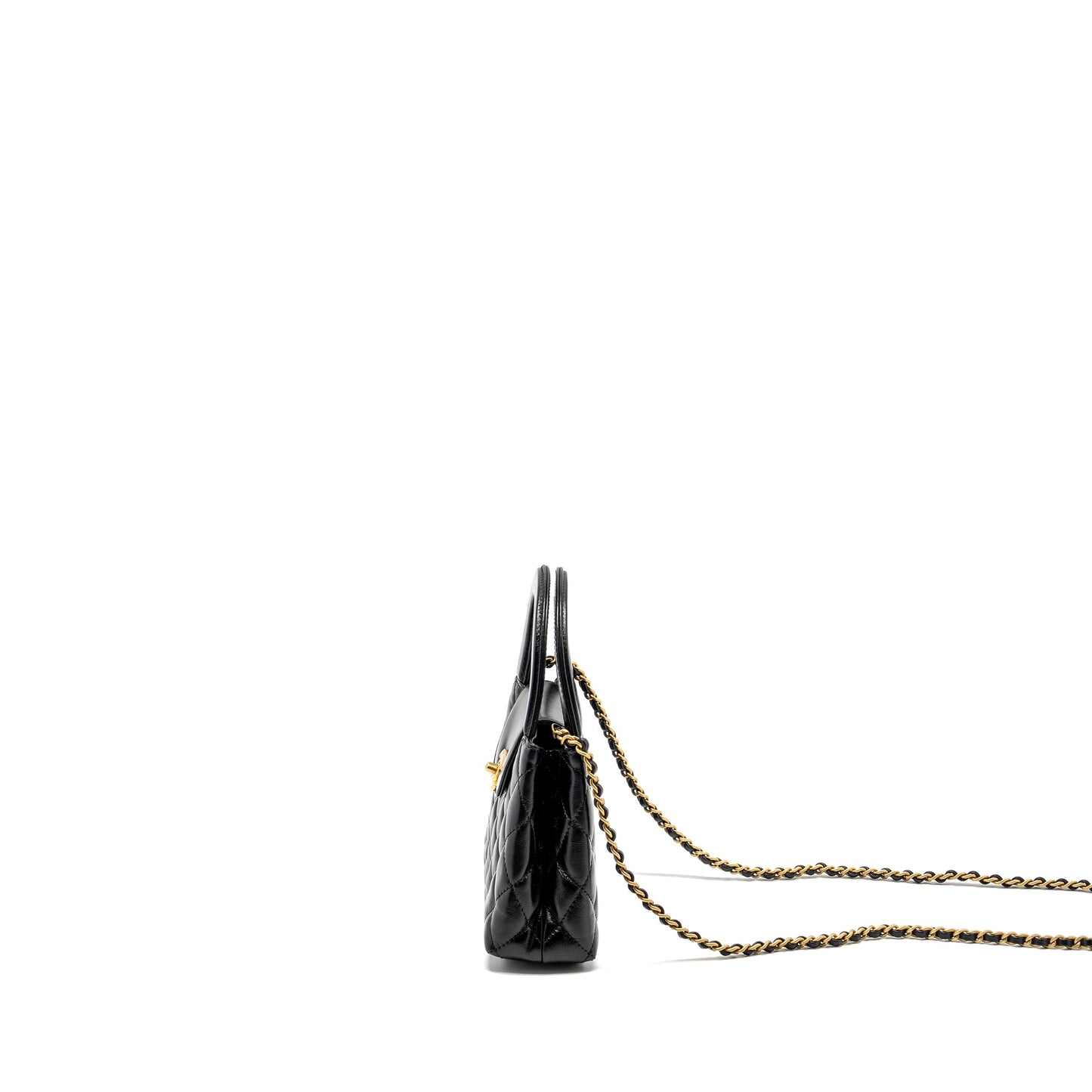CHANEL Mini Kelly Shopping tote bag Calfskin Black  (Microchip)