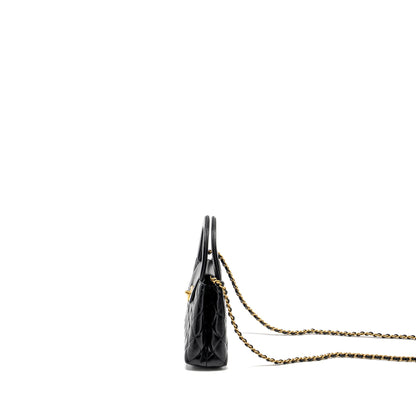 CHANEL Mini Kelly Shopping tote bag Calfskin Black  (Microchip)