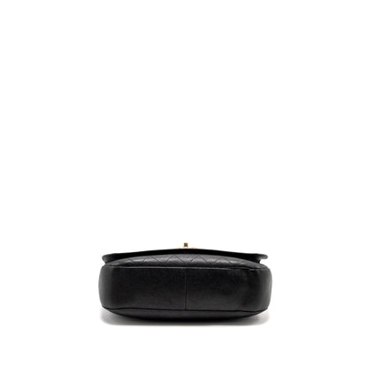Chanel Large Top Handle Flap Bag Grained Calfskin Black