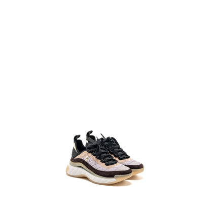 Chanel size 35 21K sneakers fabric/suede calfskin light purple/ beige/multicolour