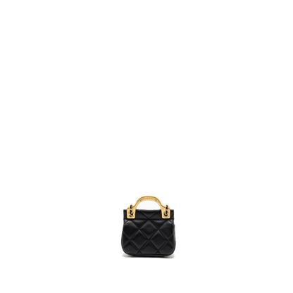 Chanel 21K Mini Flap Bag Calfskin Black Brushed
