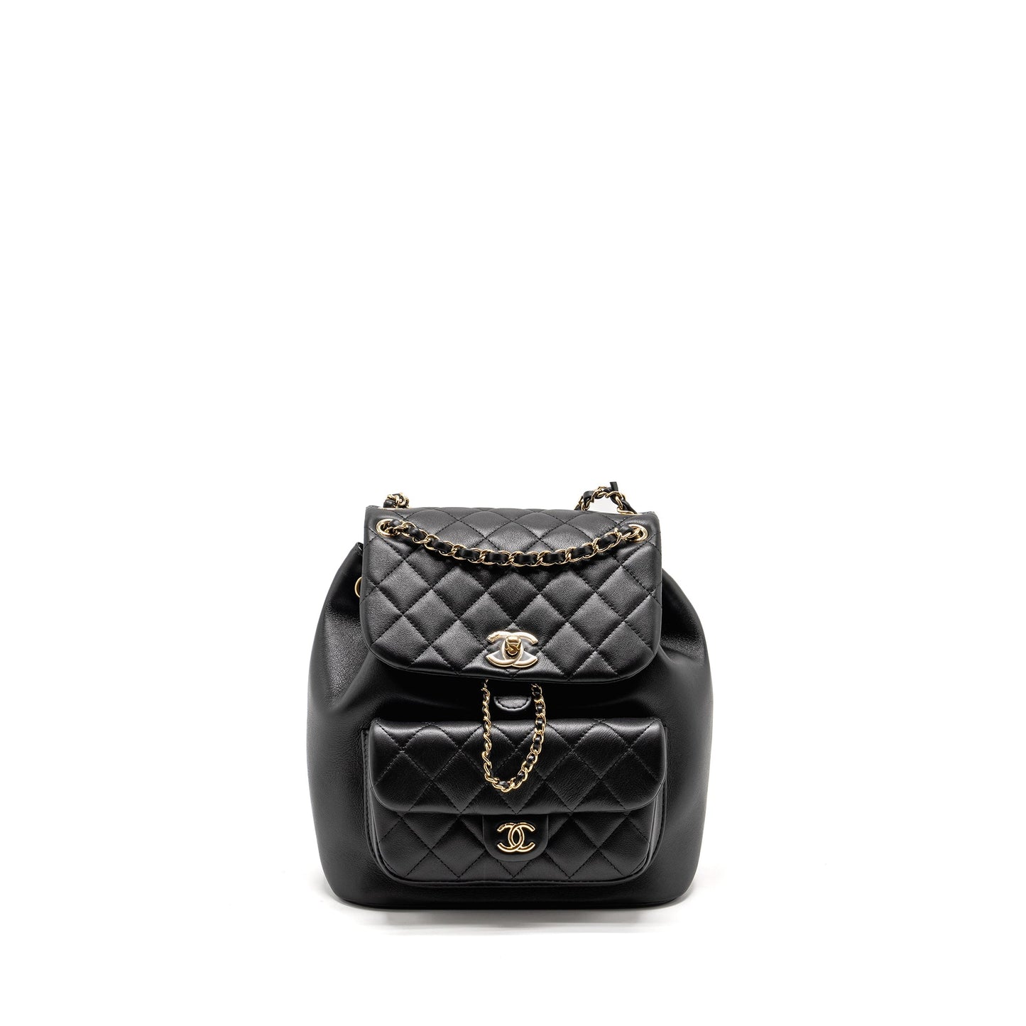Chanel 23c Large Duma Backpack Calfskin Black L (microchip)