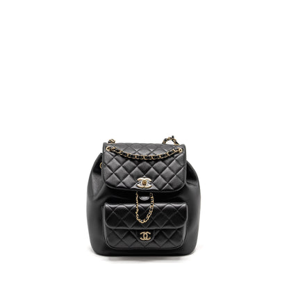 Chanel 23c Large Duma Backpack Calfskin Black L (microchip)