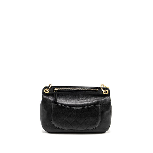 Chanel Large Top Handle Flap Bag Grained Calfskin Black
