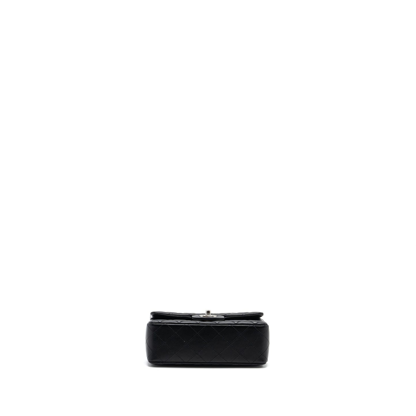 Chanel mini rectangular flap bag lambskin black  (Microchip)