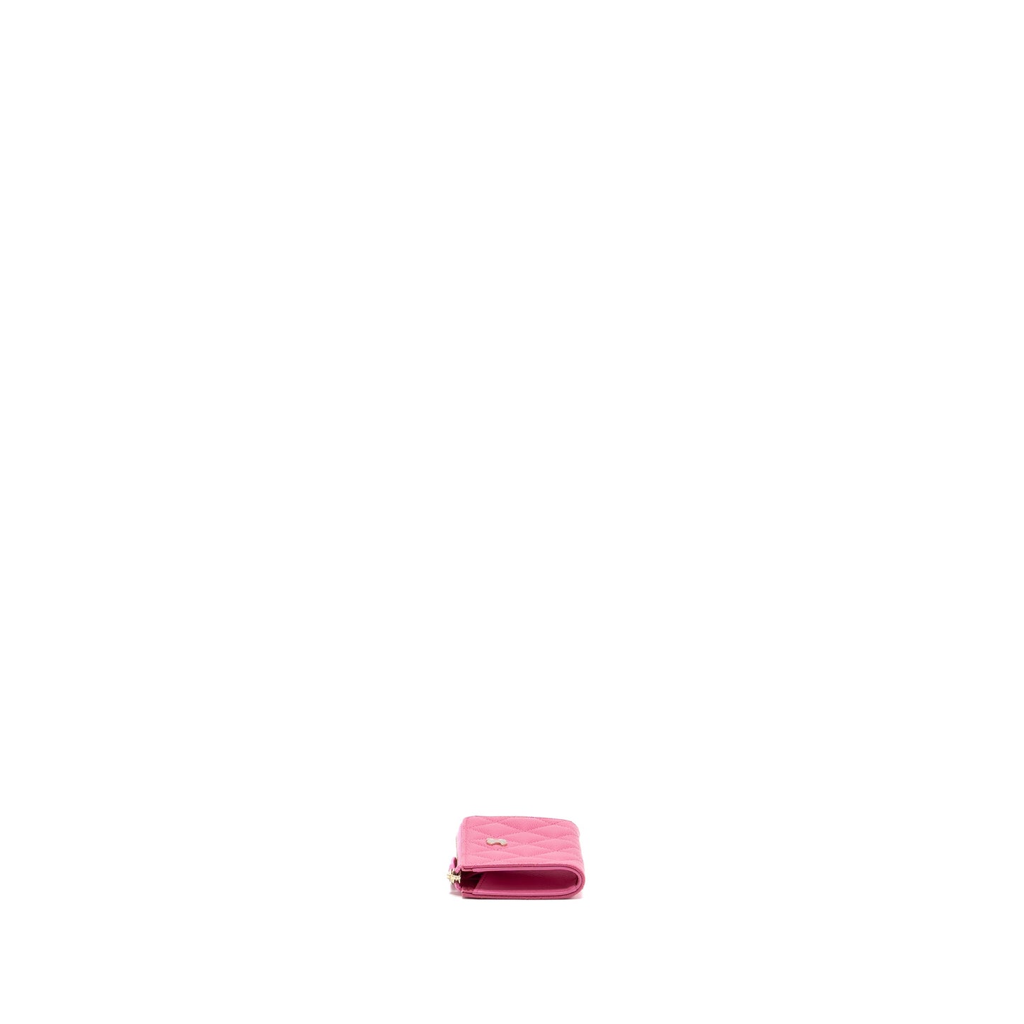 Chanel zippy key ring pouch caviar pink L