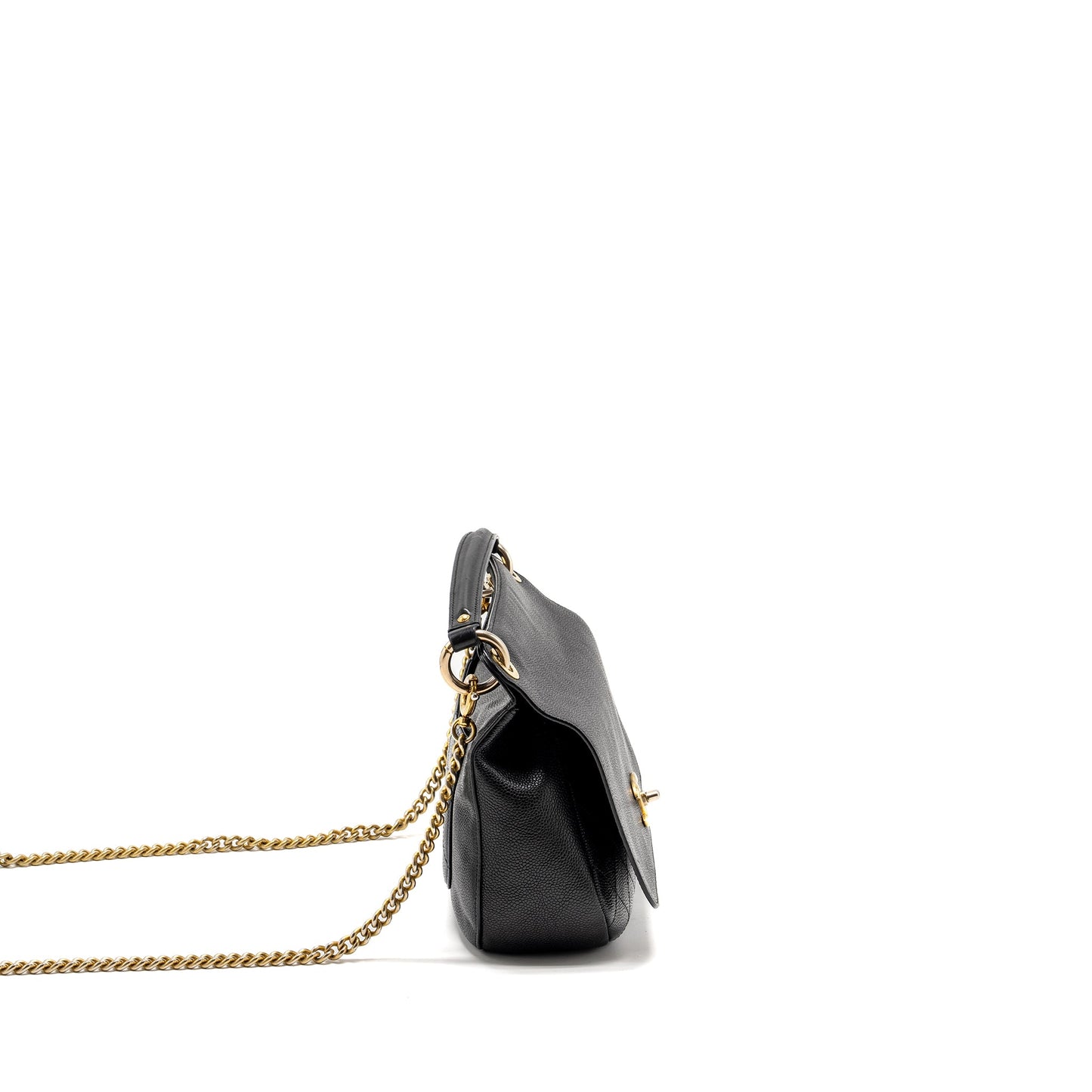 Chanel Large Top Handle Flap Bag Grained Calfskin Black