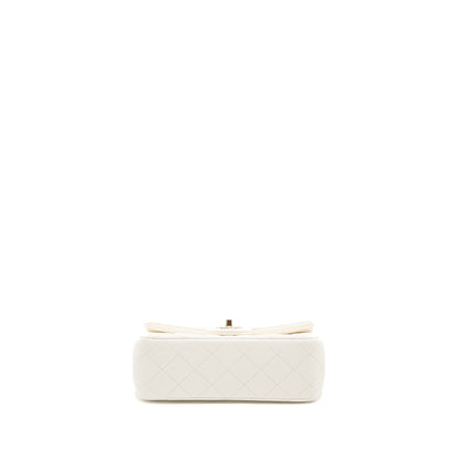 Chanel 23C Pearl Crush Mini Rectangular Flap Bag Lambskin White L (Microchip)