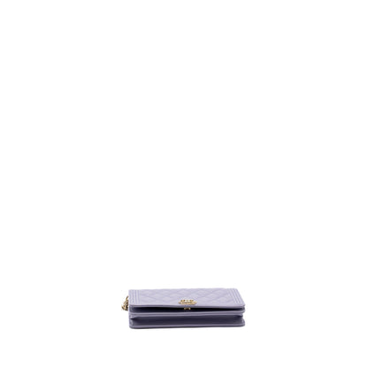 Chanel boy wallet on chain caviar lialic / light purple L (microchip)