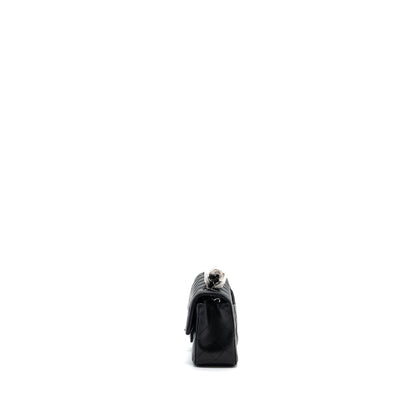 Chanel mini rectangular flap bag lambskin black  (Microchip)
