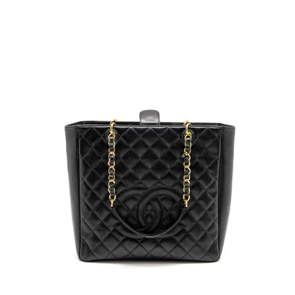 Chanel Petit Shopping Tote Bag Caviar Black