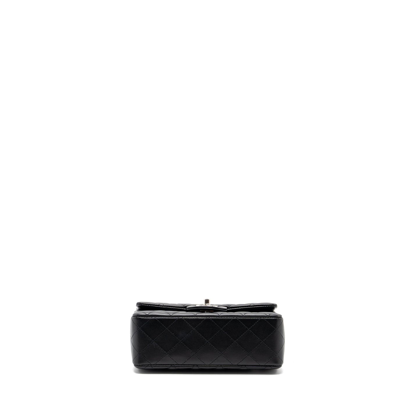 Chanel mini rectangular flap bag lambskin black  (microchip)