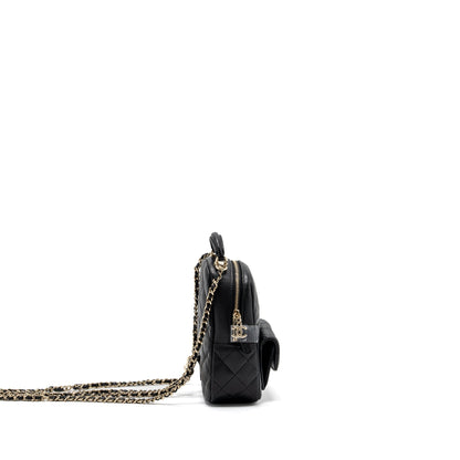 Chanel 24C mini backpack / crossbody bag caviar black L (microchip)
