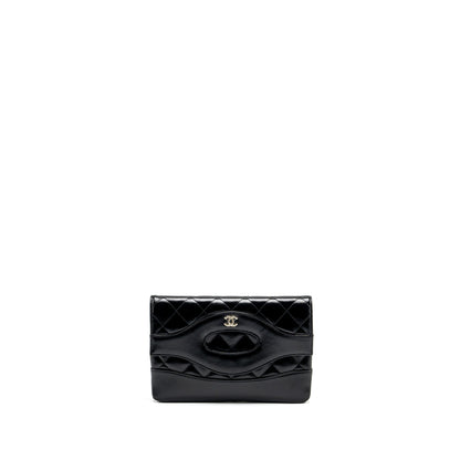 Chanel 24S Mini 31 Clutch Shiny lambskin Black L (Microchip)