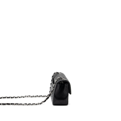 Chanel mini rectangular flap bag lambskin black  (microchip)