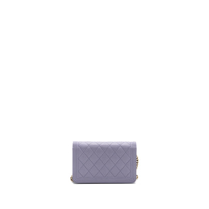 Chanel boy wallet on chain caviar lialic / light purple L (microchip)