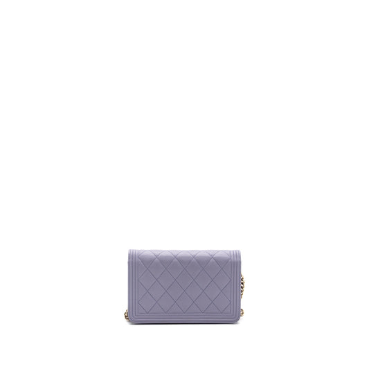 Chanel boy wallet on chain caviar lialic / light purple L (microchip)