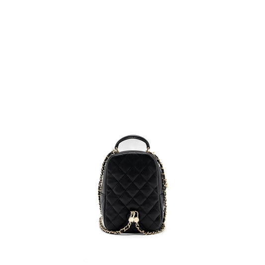 Chanel 24C mini backpack / crossbody bag caviar black L (microchip)