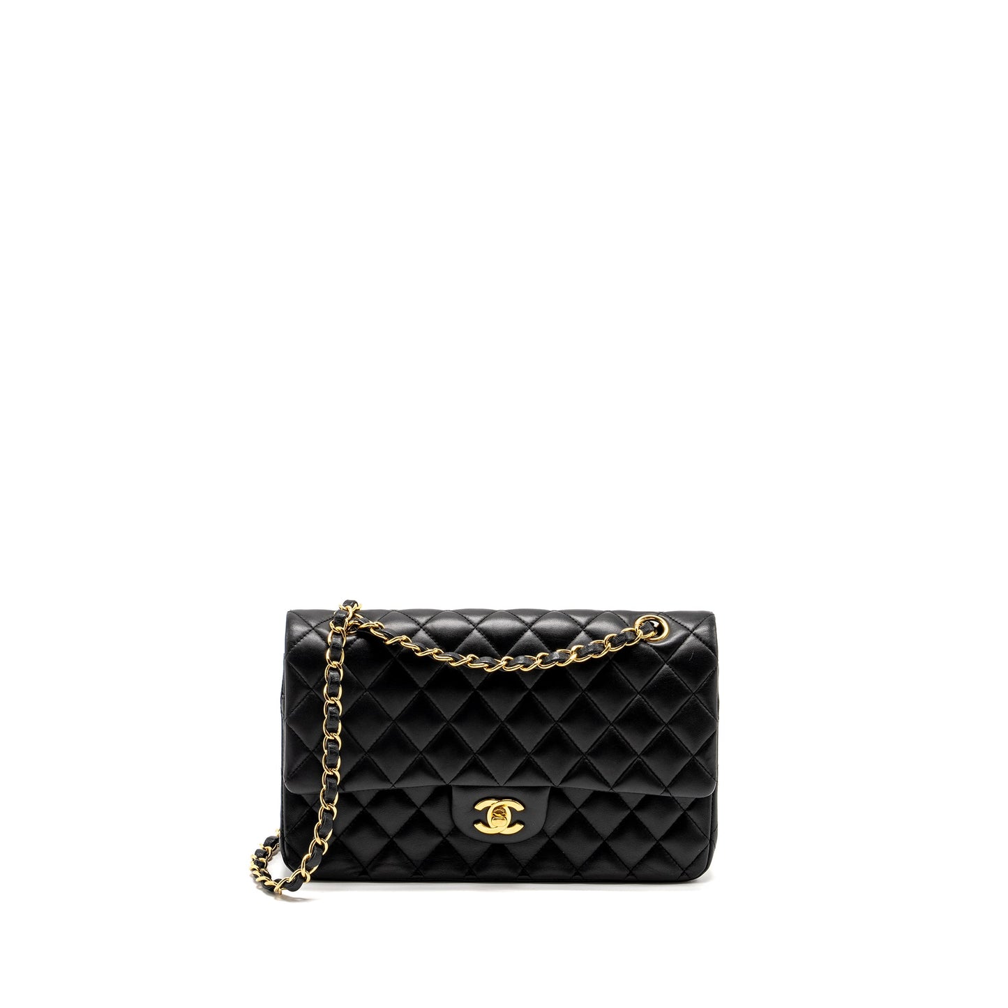 Chanel Medium Classic Double  Flap Bag Lambskin Black