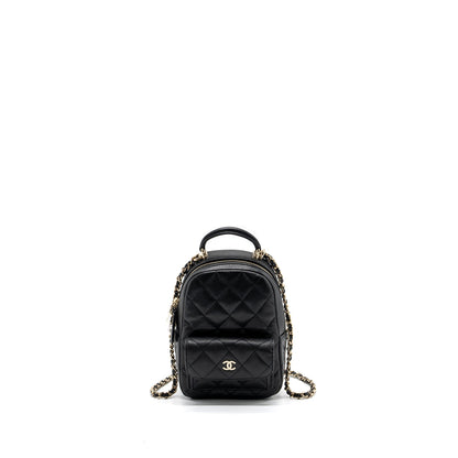 Chanel 24C mini backpack / crossbody bag caviar black L (microchip)