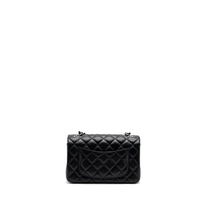 Chanel mini rectangular flap bag lambskin black  (microchip)
