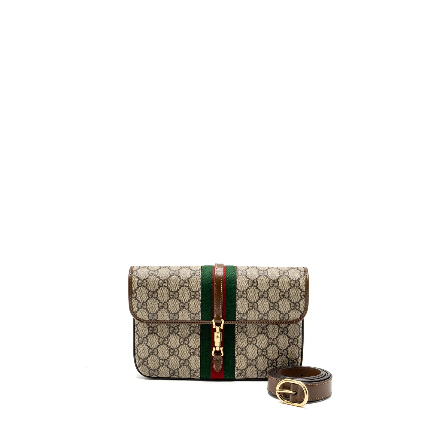 Gucci flap belt bag GG supreme canvas