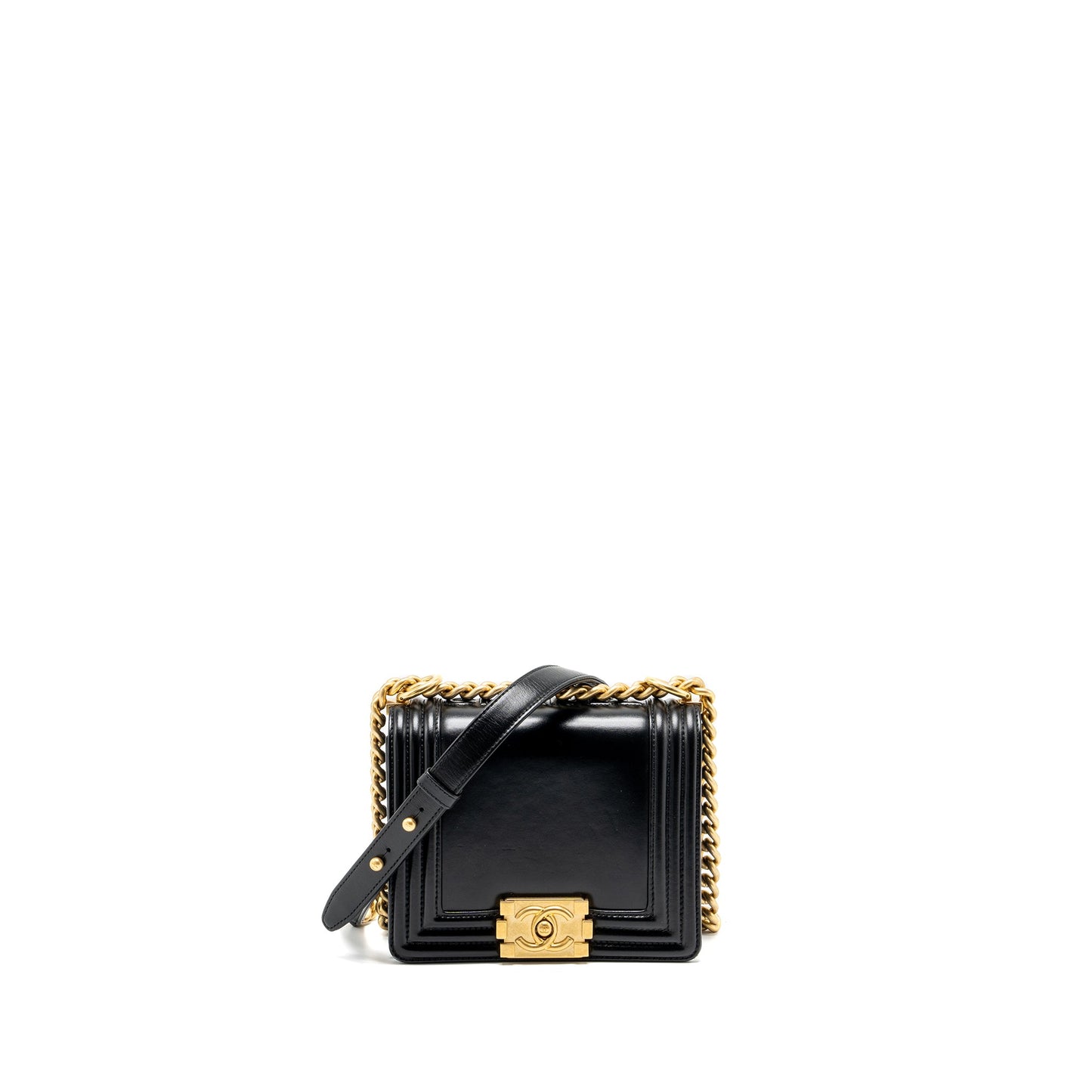 Chanel mini square boy bag limited edition calfskin black  (Microchip)