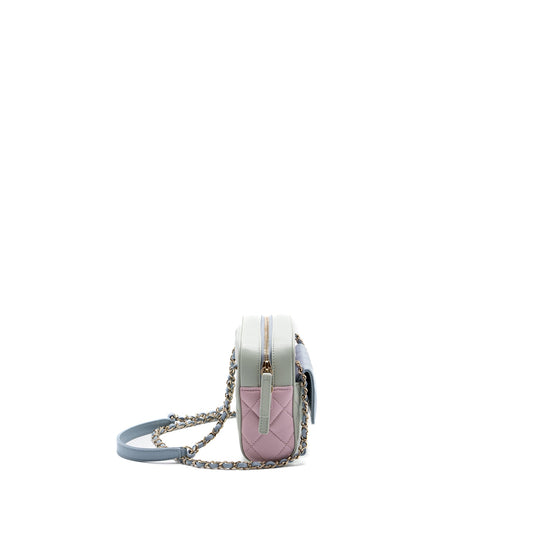 Chanel small camera bag goatskin multicolor green / blue / pink L