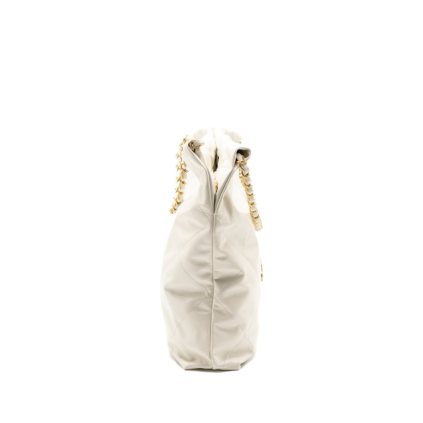 Chanel Medium 22 Bag Calfskin White  (Microchip)