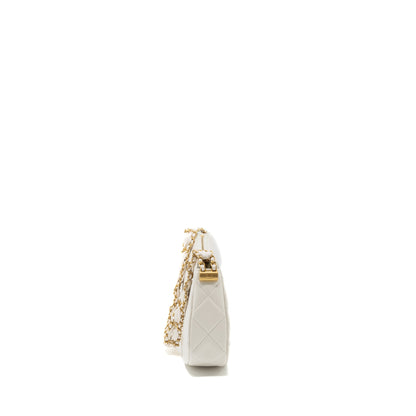 Chanel 23k Hobo Bag Calfskin White  (microchip)