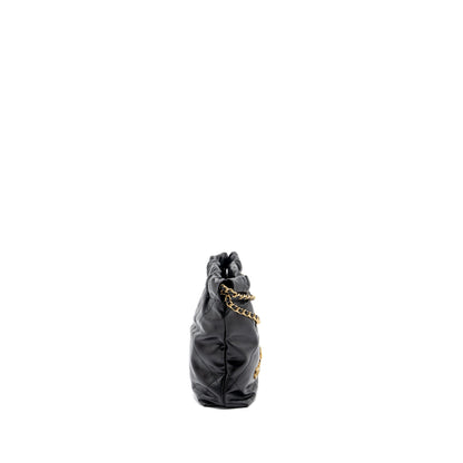 Chanel Mini 22 Bag Shiny Calfskin Black (Microchip)