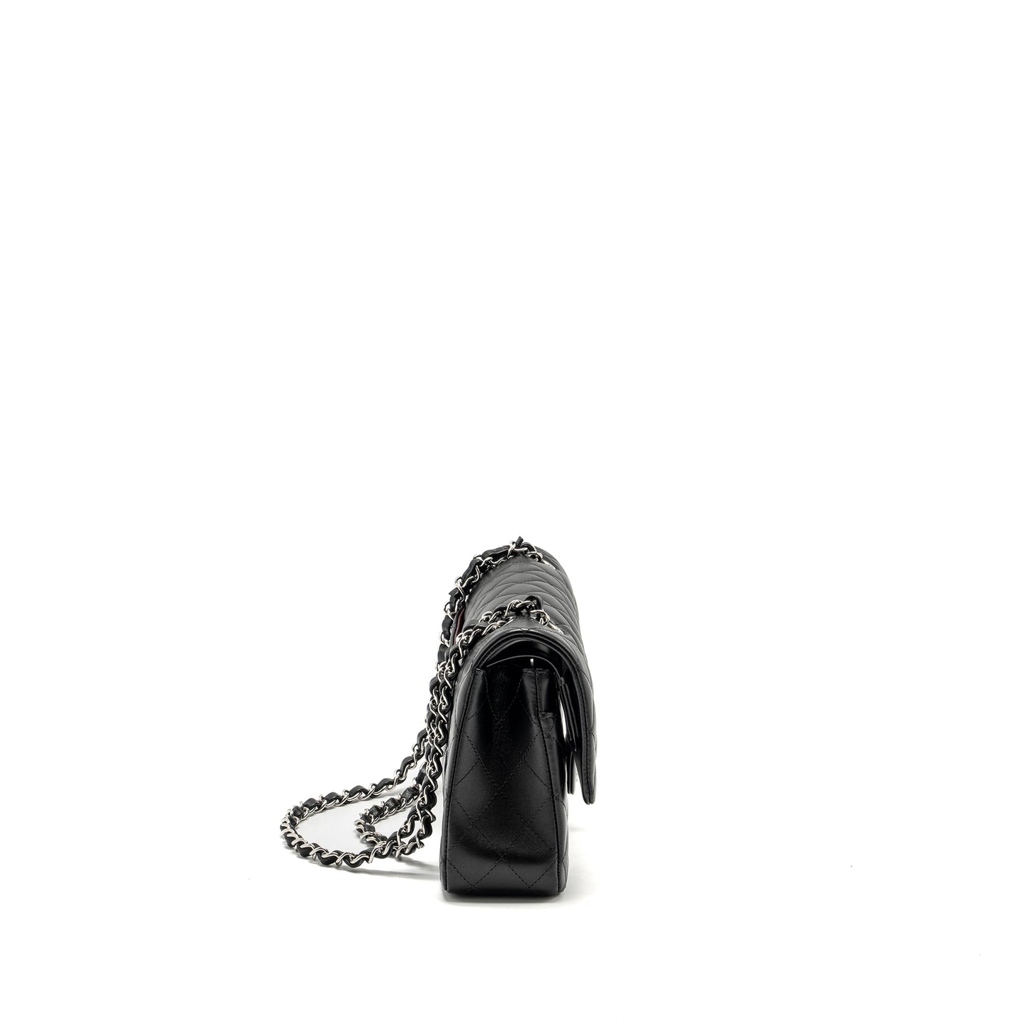 Chanel Medium Classic Double Flap Bag Lambskin Black  (microchip)