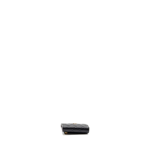 Chanel classic compact wallet caviar black