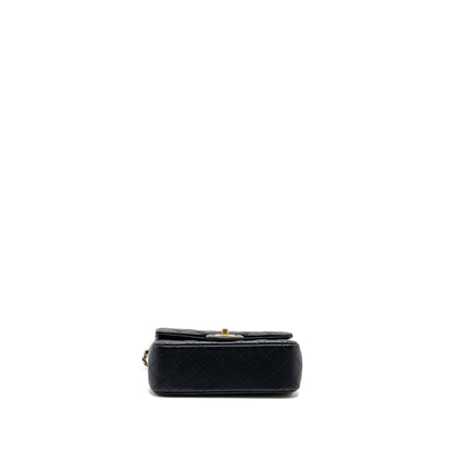 Chanel Pearl Crush Mini Rectangular Flap Bag Lambskin Black  (microchip)
