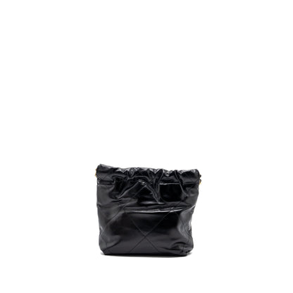 Chanel Mini 22 Bag Shiny Calfskin Black (Microchip)