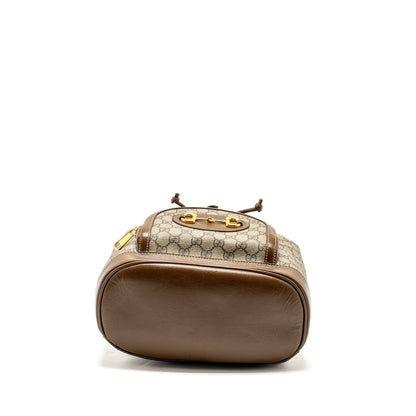 Gucci 1955 Horsebit backpack GG supreme canvas / calfskin brown