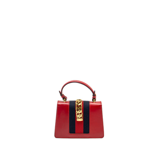 Gucci Top Handle Mini Sylvie calfskin red