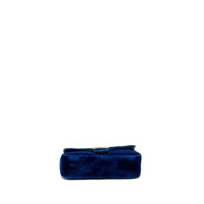 Gucci Small GG Marmont Shoulder Bag Velvet Blue