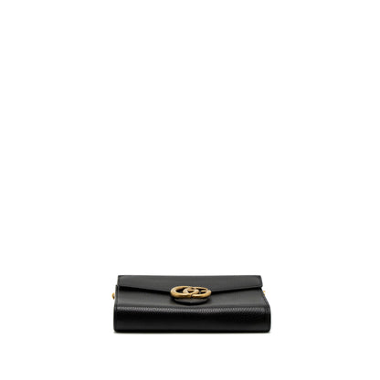 Gucci Marmont Wallet On Chain Calfskin Black Brushed